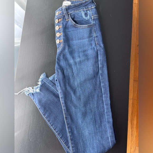 KANCAN High Rise Ankle Skinny Jeans Women's Blue Denim Jeans - Picture 3 of 10